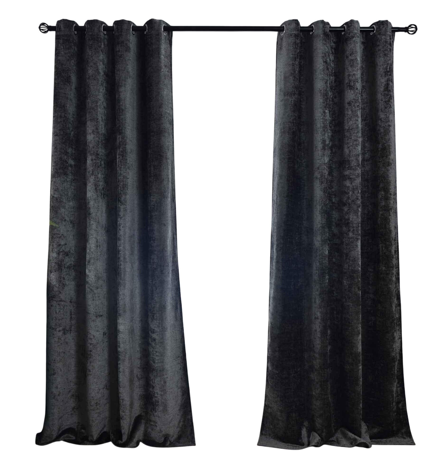 VORHANG 2ER SET »Nürnberg« HxB 245x135 cm Dunkelgrau - Dunkelgrau, Textil (135/245cm) - Gardinenbox