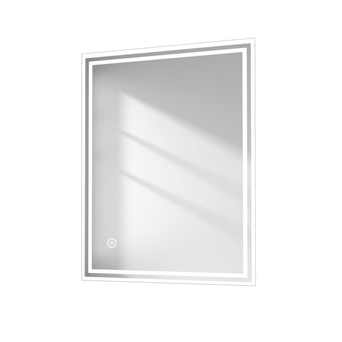 BADSPIEGEL mit Beleuchtung 90/70/3,5 cm - Weiß, Glas (70/3.5/90cm) - EMKE