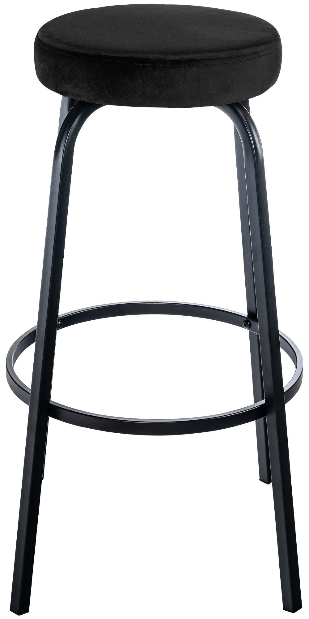 BARHOCKER KOELN Schwarz Samt - Schwarz, Metall (41/78/41cm) - DELUKE