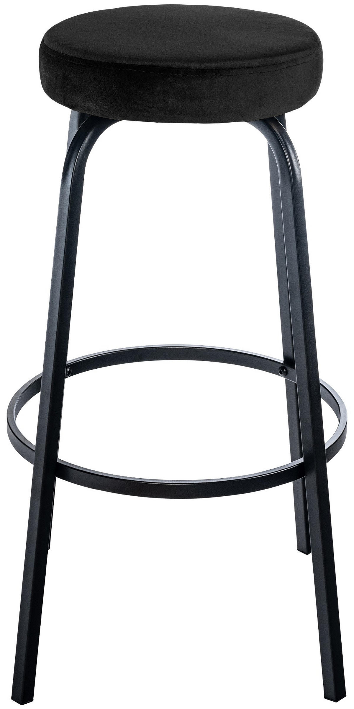 BARHOCKER KOELN Schwarz Samt - Schwarz, Metall (41/78/41cm) - DELUKE