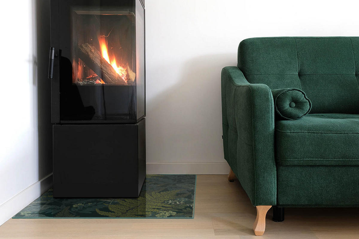 GLASPLATTE für Kamin 60x60 cm Grün - Grün, Glas (60/60/0.4cm) - ArtPrintCave