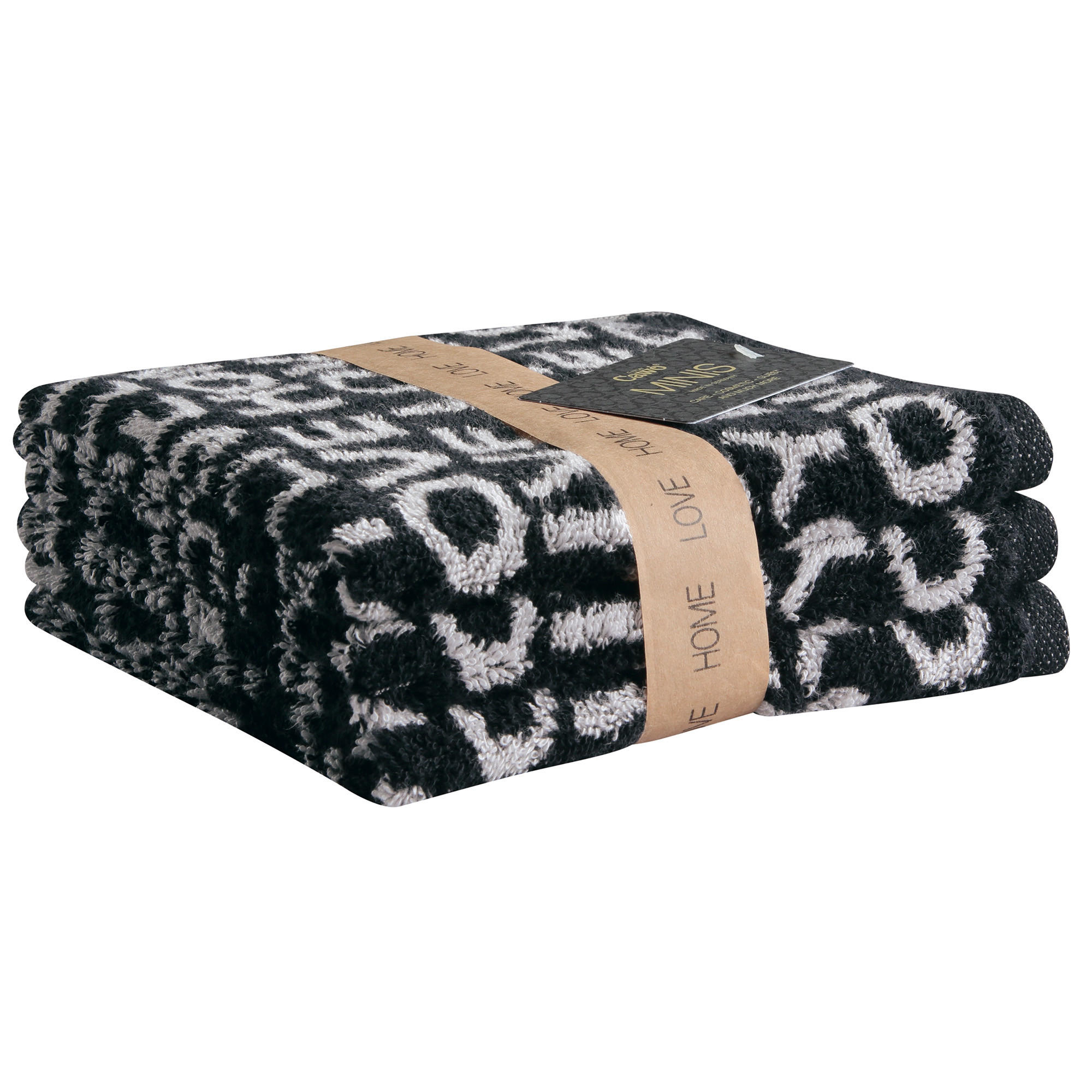 SEIFTÜCHER 3ER SET MINIS ALLOVER 9908 SCHWARZ - 97 - Schwarz, Textil (30/30cm) - Cawoe