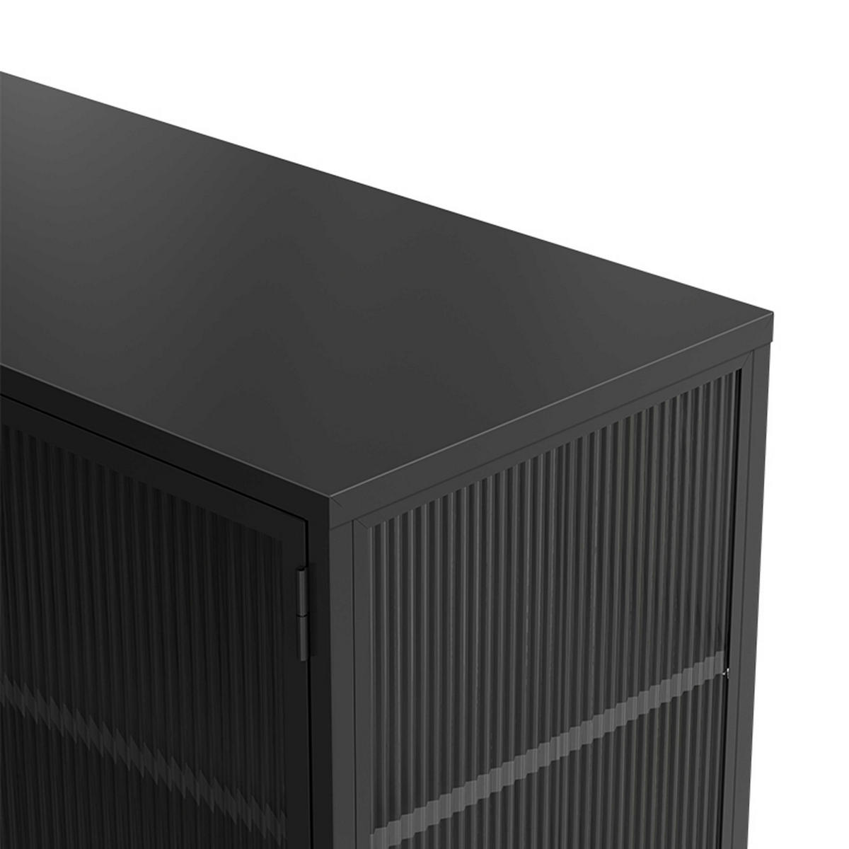 SIDEBOARD, Schwarz - Schwarz, Metall (40/66/120cm) - Oviala