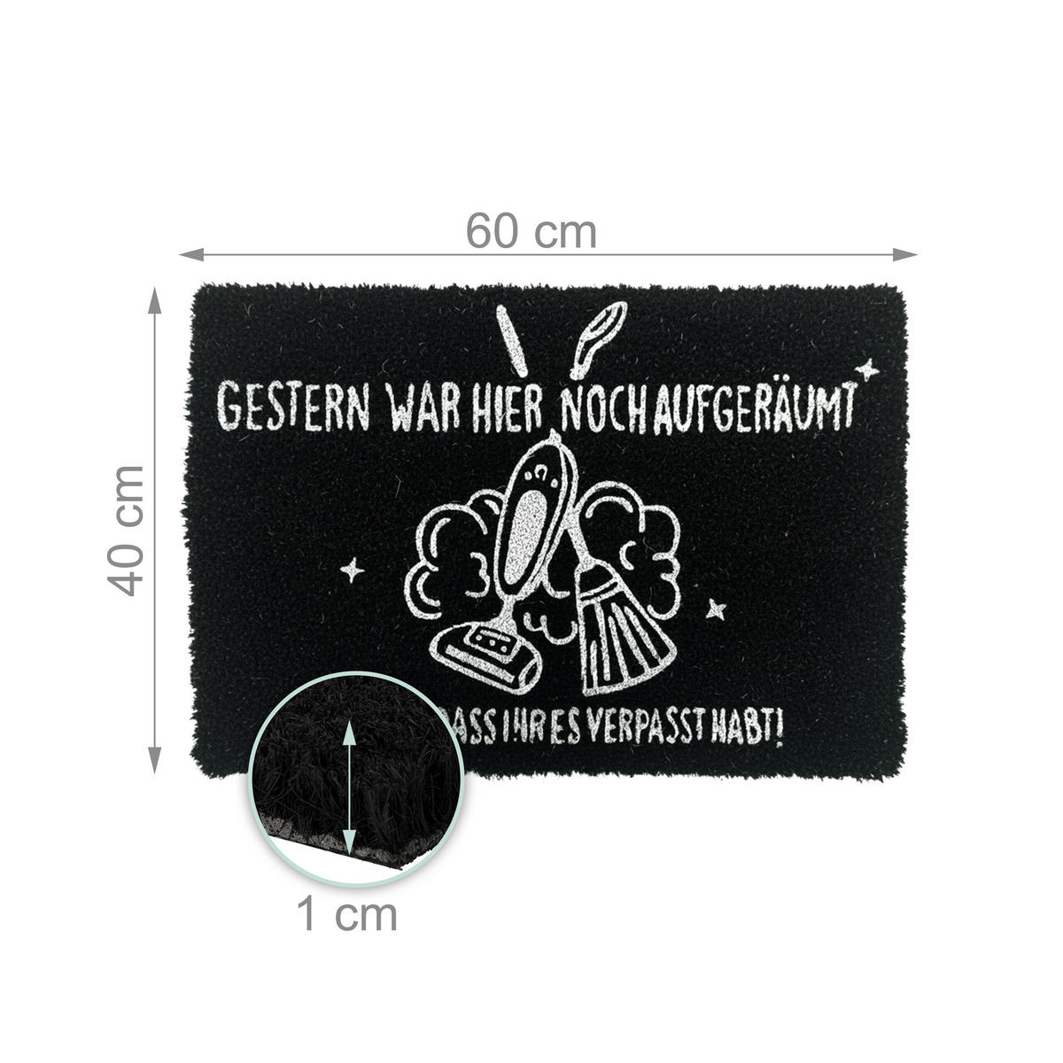 ROHOŽ - černá, textil/plast (60/40cm) - Relaxdays