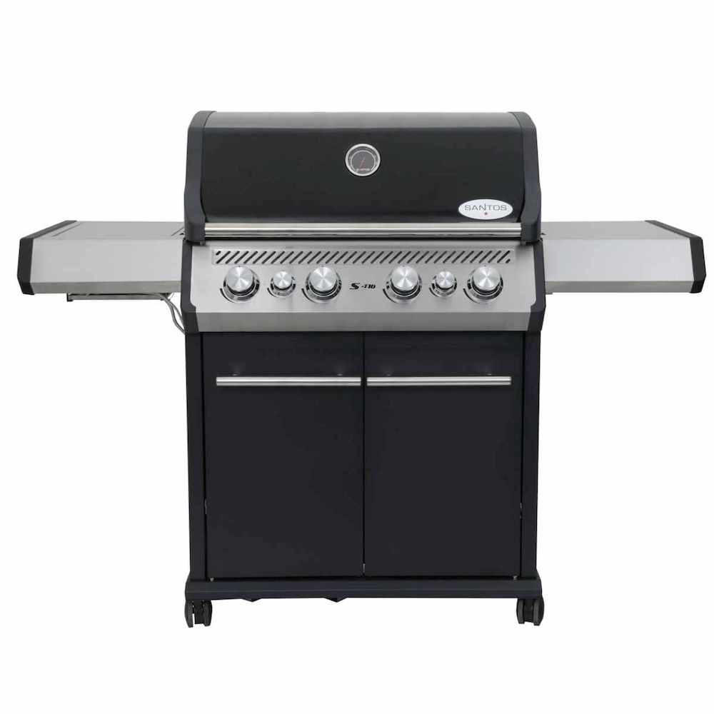 GASGRILL S-418 mit 4 Hauptbrenner, Infrarotseitenbrenner & Heckbrenner Schwarz - Schwarz, Metall (153/119/64cm) - CHEFGASTRO