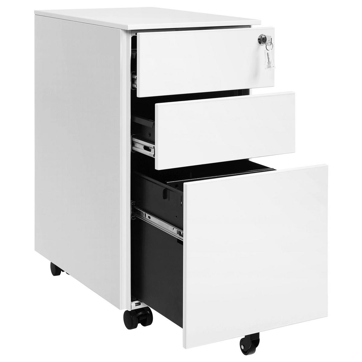 ROLLCONTAINER - Weiß, Metall (45/60/30cm) - Hansiro