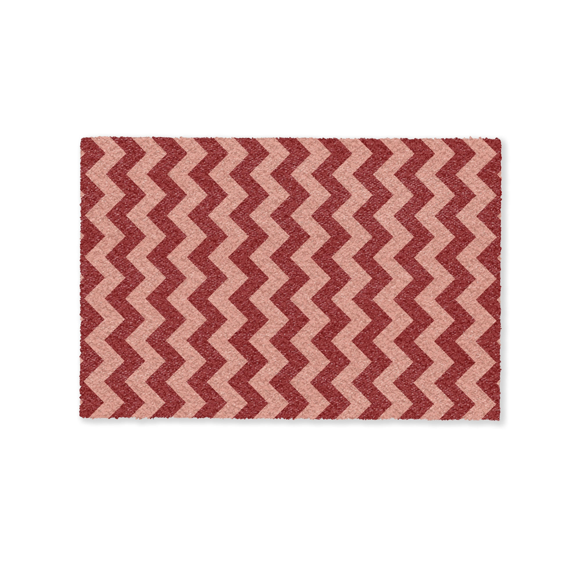 FUSSMATTE Zickzack - Streifen - Muster - Rot 90x60 cm - Bordeaux, Kunststoff (90/0.4cm) - MuchoWow