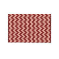FUSSMATTE Zickzack - Streifen - Muster - Rot 90x60 cm - Bordeaux, Kunststoff (90/0.4cm) - MuchoWow