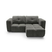 ECKSOFA ARTE 01 Grau Chenille mit Schlaffunktion - Dunkelgrau, Holz (245/177cm) - MASSENO