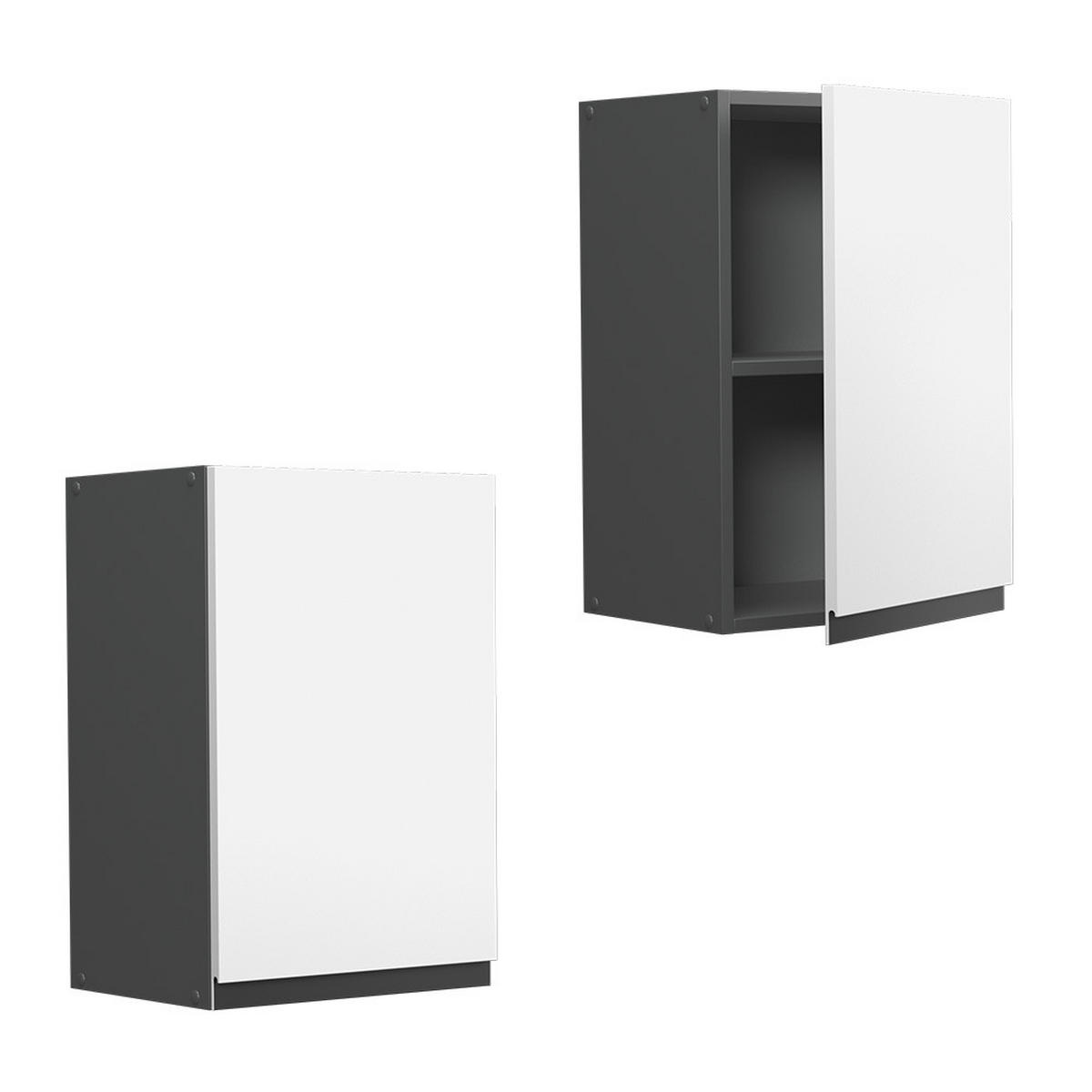 HÄNGESCHRANK R-Line Weiß 40 cm J-Shape - Anthrazit/Weiß, Holzwerkstoff (40/60/31cm) - Vicco