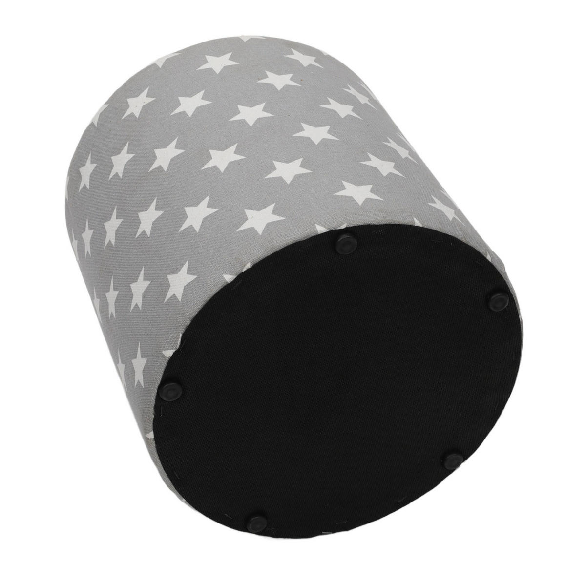 HOCKER grau mit Givadets Stars 30/30/32 cm - Grau, Textil (30/32/30cm) - Home Styling Collection