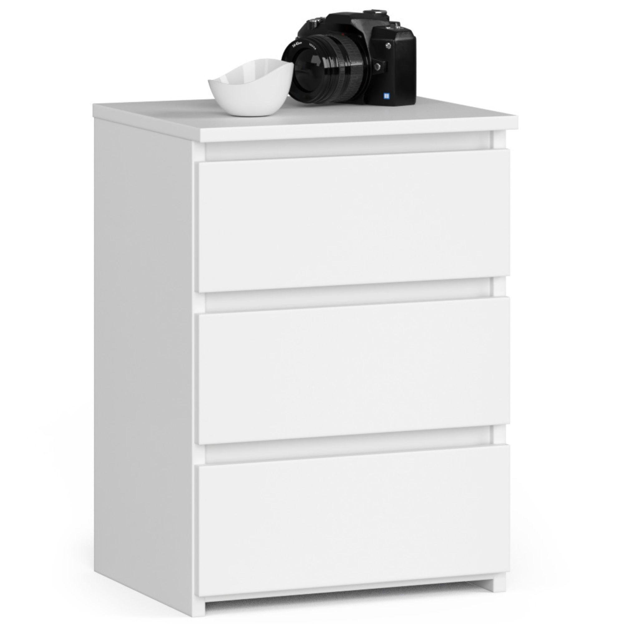 NACHTSCHRANK Weiß 40x35x57 cm - Wengefarben/Weiß, Holzwerkstoff (40/57/35cm) - Akord