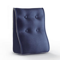 RÜCKENKISSEN Kopfteilkissen Polyesterleinen Blau 40/22cm - Blau, Textil (22/40cm) - Vercart