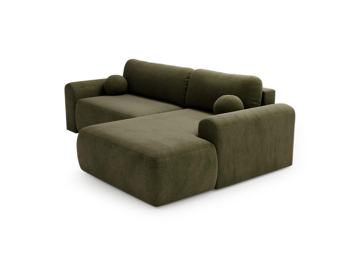 ECKSOFA Savana Grün Links - Grün, Holz/Textil (257/177cm) - Graingold