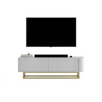 TV STOLÍK Aurora biely matný 140 cm s kovovým rámom - čierna/biela, kov/kompozitné drevo (140/44/35cm) - Meble Lindner