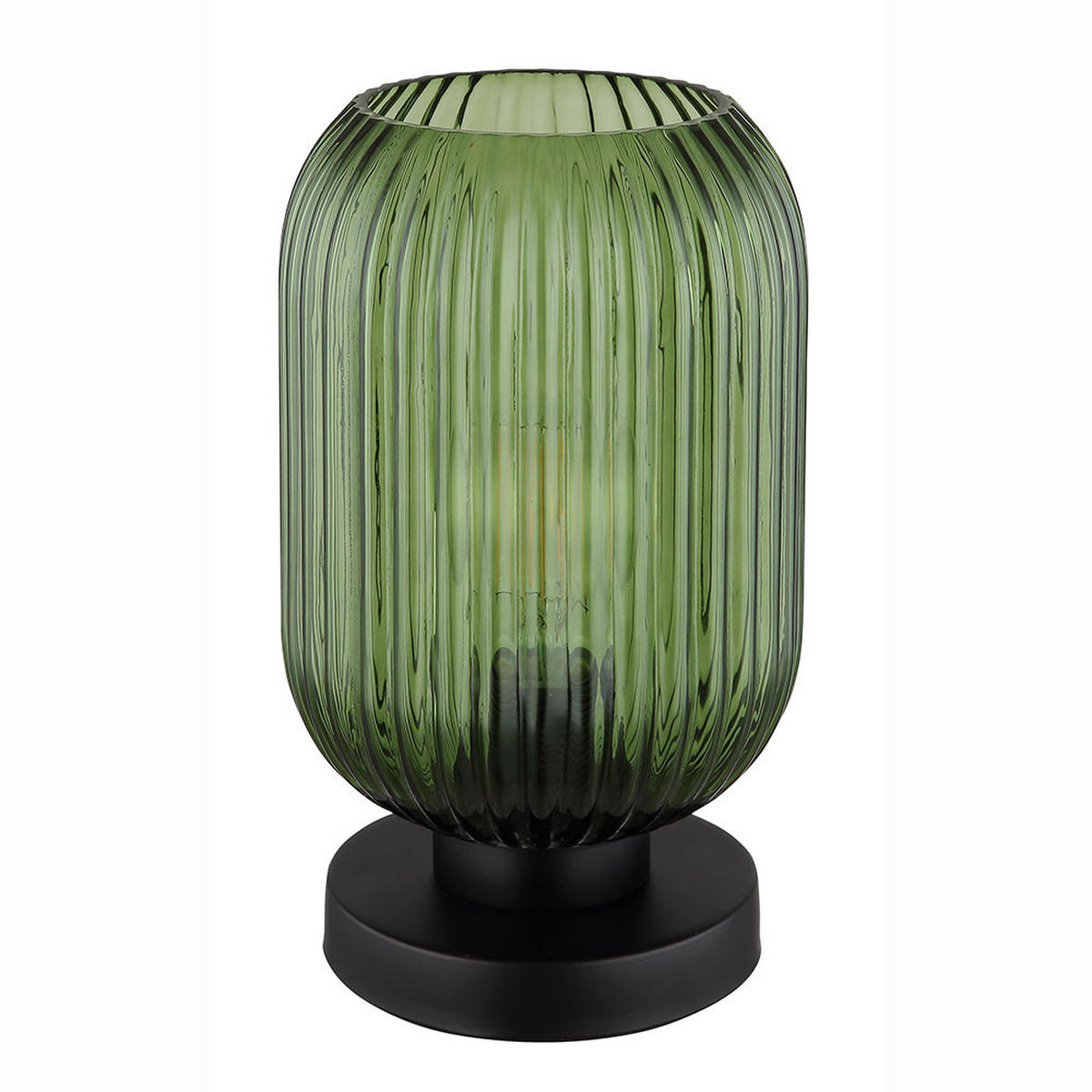 LED TISCHLEUCHTE Metall Schwarz Grün - Grün, Glas (14/14/24cm) - Globo Lighting
