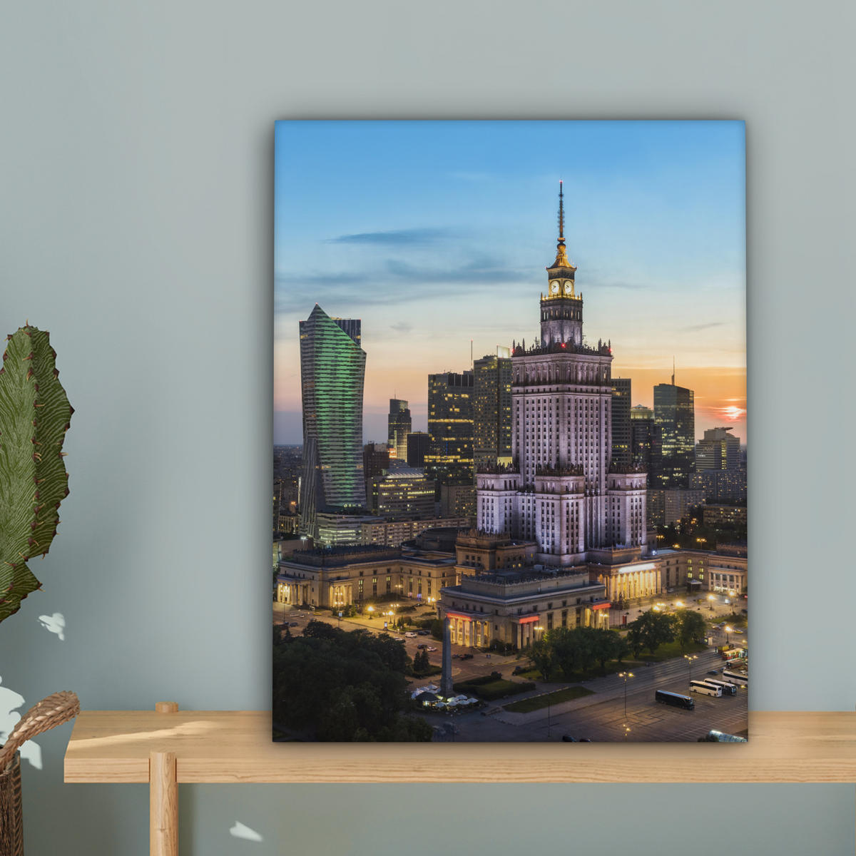 LEINWANDBILD Polen - Sonne - Warschau Room Decor 30x40 cm - Blau, Textil (30/40cm) - MuchoWow