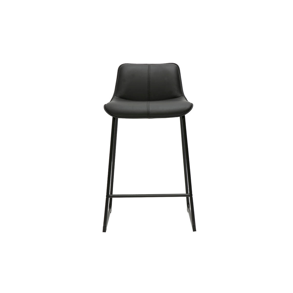 BARHOCKER Schwarz Metall H65 cm 2er-Set BOOST - Schwarz, Kunststoff (45/82.5/49.5cm) - Miliboo