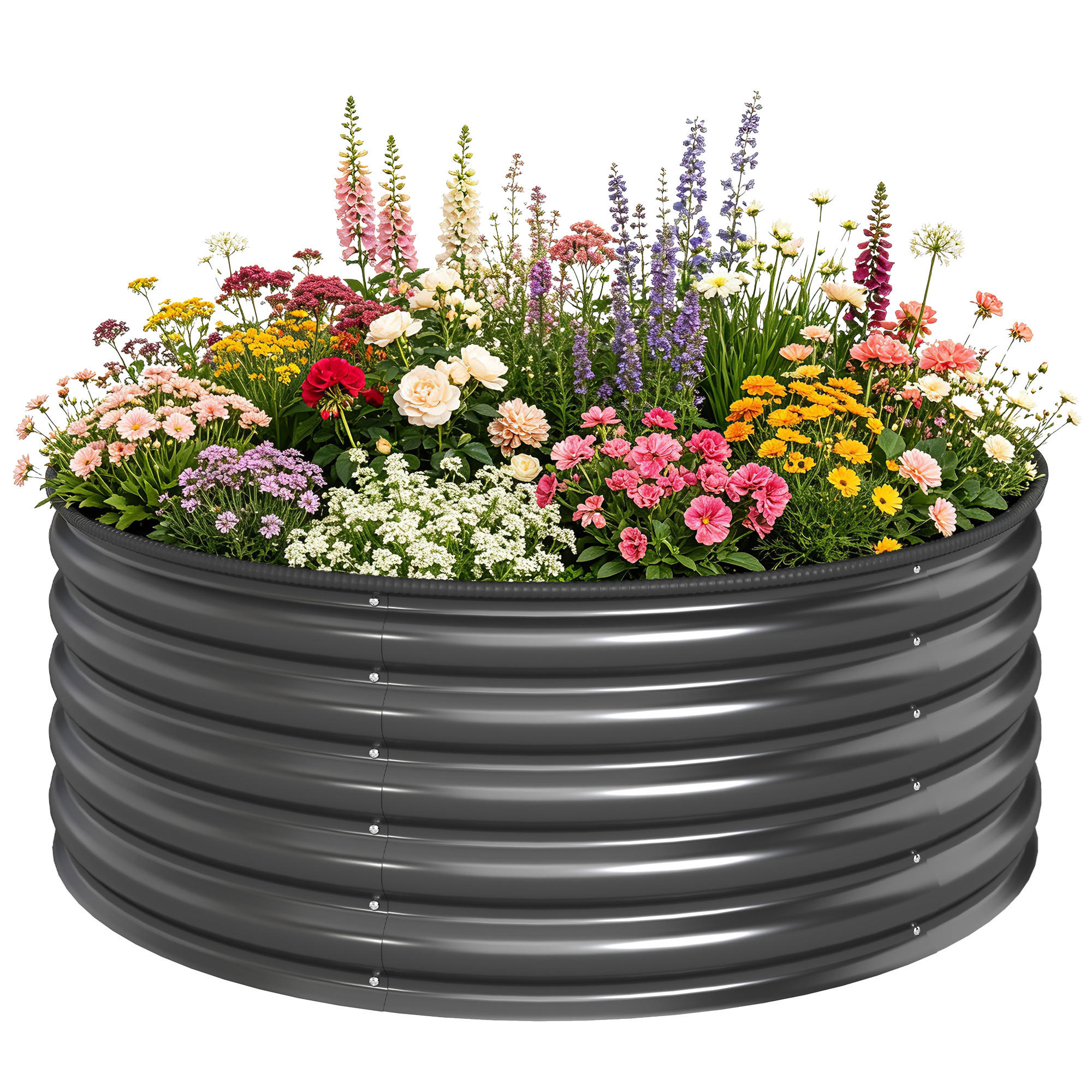 HOCHBEET DE-05468 Quadratisch, dunkelgrau, 43 cm tief Dunkelgrau - Dunkelgrau, Metall (120/43/120cm) - ComfortXL