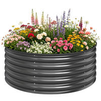 HOCHBEET DE-05468 Quadratisch, dunkelgrau, 43 cm tief Dunkelgrau - Dunkelgrau, Metall (120/43/120cm) - ComfortXL