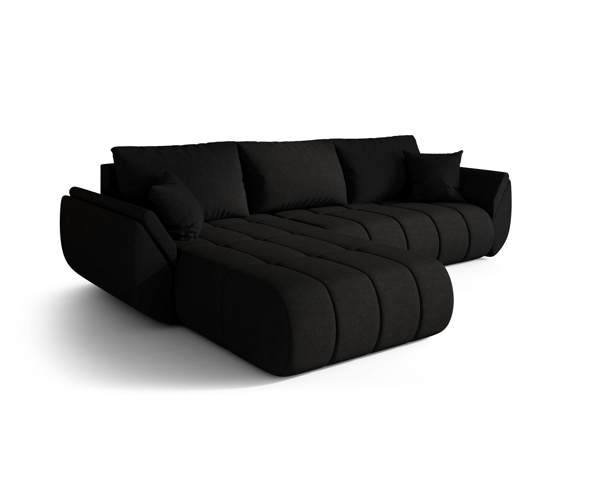 ECKSOFA Misato In Wind - Schwarz, Holzwerkstoff/Textil (175/280cm) - Fun Möbel