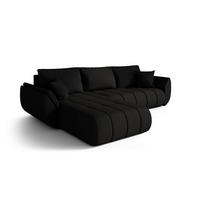 ECKSOFA Misato In Wind - Schwarz, Holzwerkstoff/Textil (175/280cm) - Fun Möbel