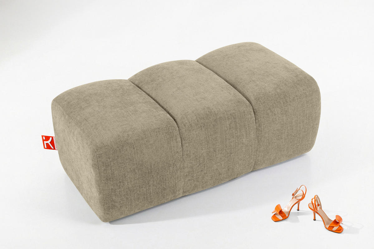 SITZHOCKER FLAVA, Sandfarben - Sandfarben, Holz/Holzwerkstoff (123/47/70cm) - KONSIMO®