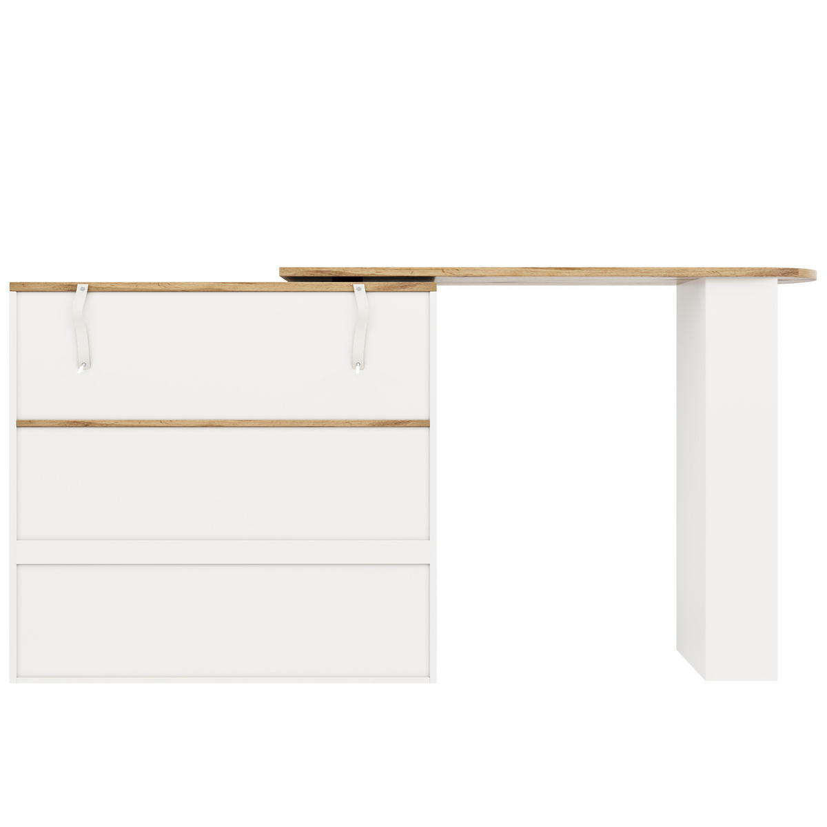 SCHRANK mit 4 Schubladen und Drehregal 105 x 39 x 102 cm Weiß - Weiß, Holz (39/104/204cm) - Beauniv