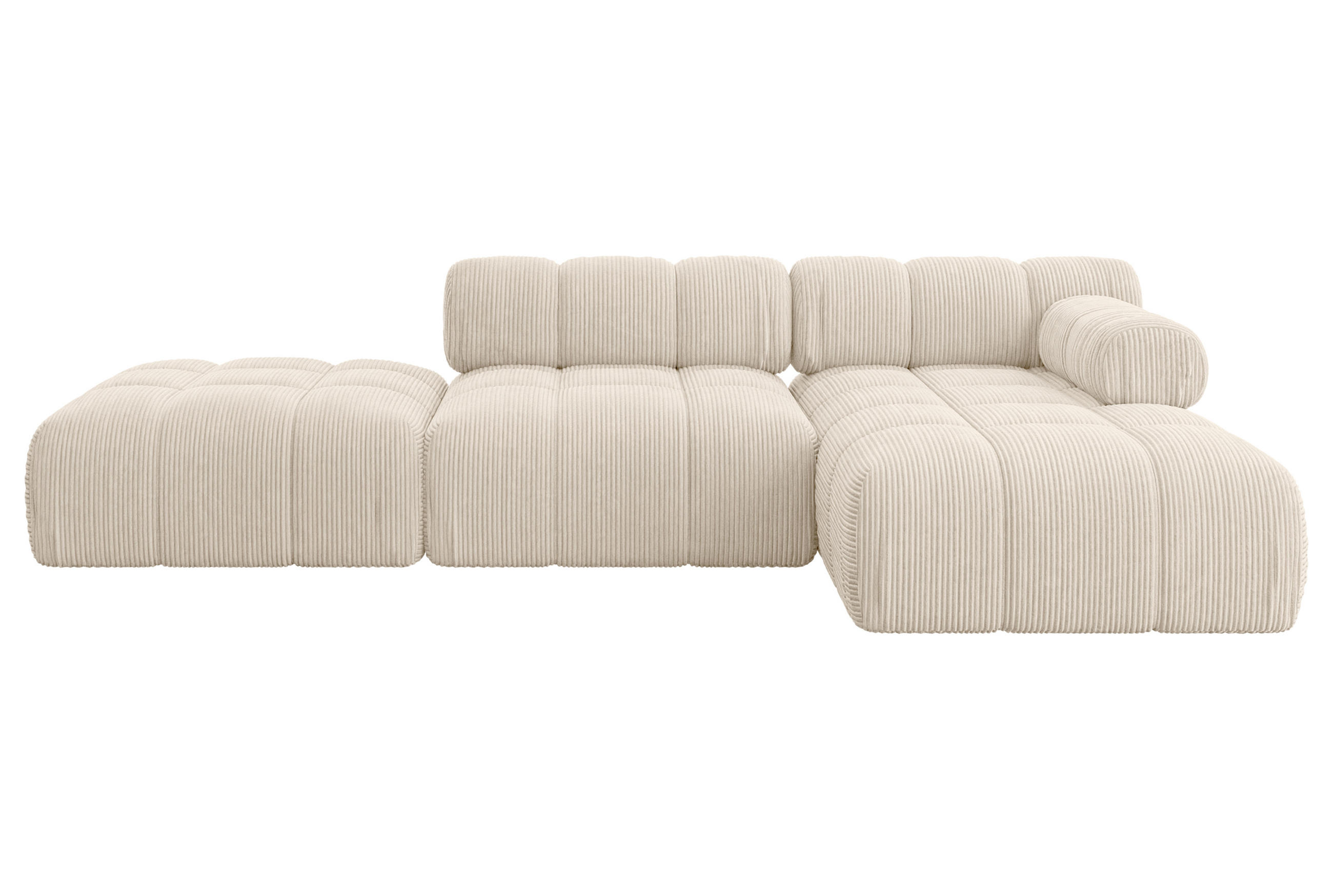 ECKSOFA modulares Sofa Lizur-L1 - 285x160x70 cm Beige Cord - Beige, Holzwerkstoff/Textil (285/160cm) - ALTDECOR