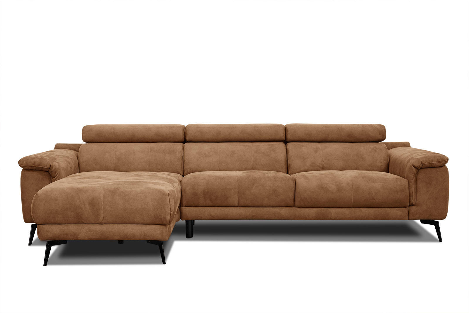 ECKSOFA FIERO 4-Sitzer, braun - Schwarz/Braun, Holzwerkstoff/Textil (158/269cm) - Courtois Laville