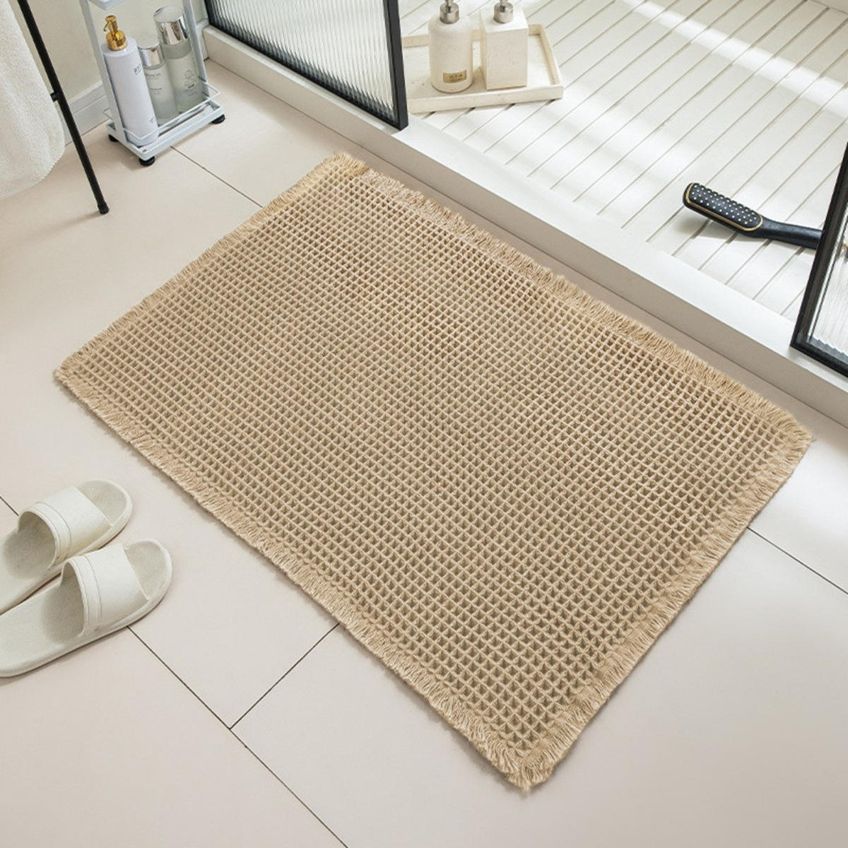 TEPPICH, Hellbraun, Polyester, 43 x 61 cm - Gelb, Kunststoff/Textil (43/61cm) - Weltevree
