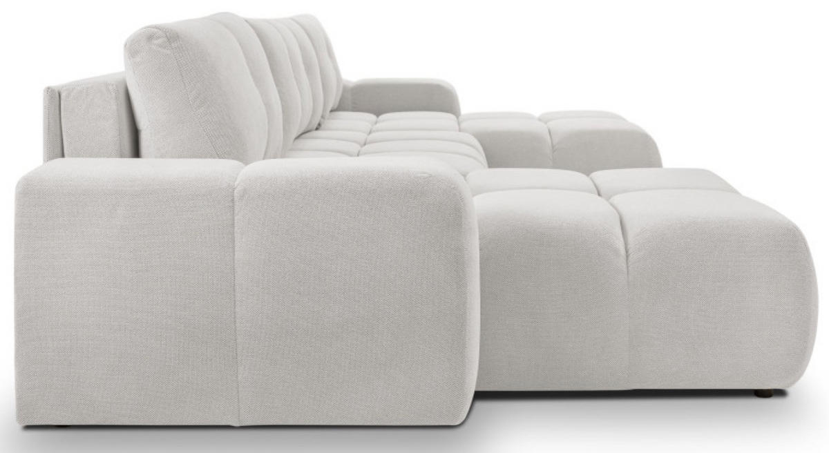 ECKSOFA Hellgrau Curio 80 Mit Schlaffunktion - Hellgrau/Grau, Textil (359/177cm) - Sepro Meble