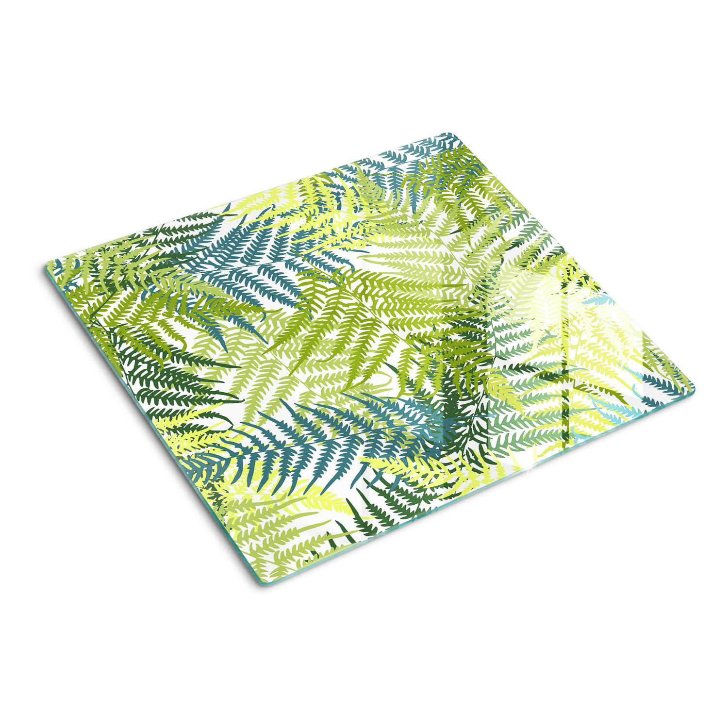GLASPLATTE 60x52 cm Farnmuster - Grün, Glas (60/0.4/52cm) - TULUP