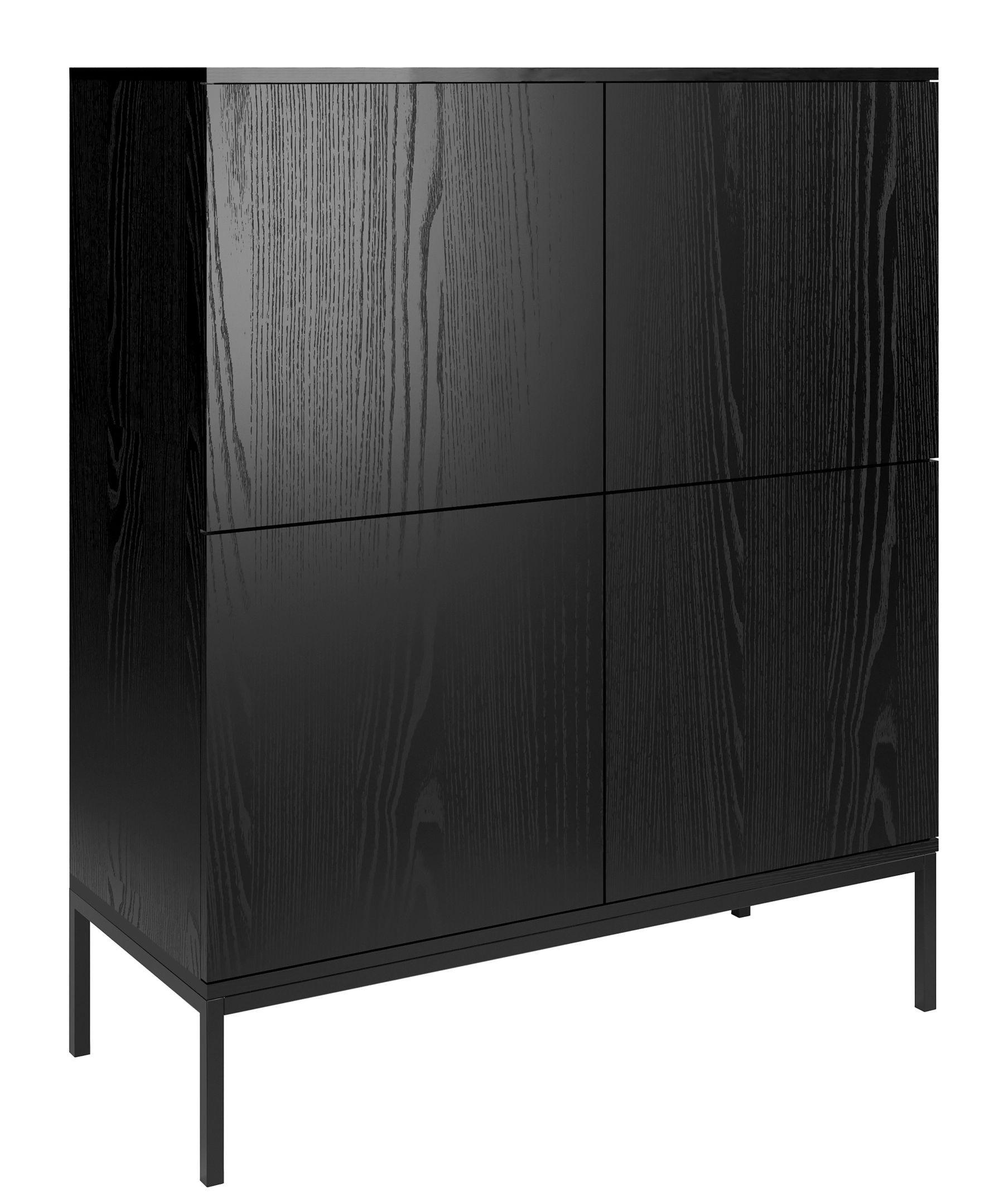 KOMMODE Schwarz Industrial Mit Türen Auf Metallbeinen - Schwarz, Holzwerkstoff (100/120/41cm) - Sepro Meble