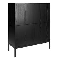 KOMMODE Schwarz Industrial Mit Türen Auf Metallbeinen - Schwarz, Holzwerkstoff (100/120/41cm) - Sepro Meble