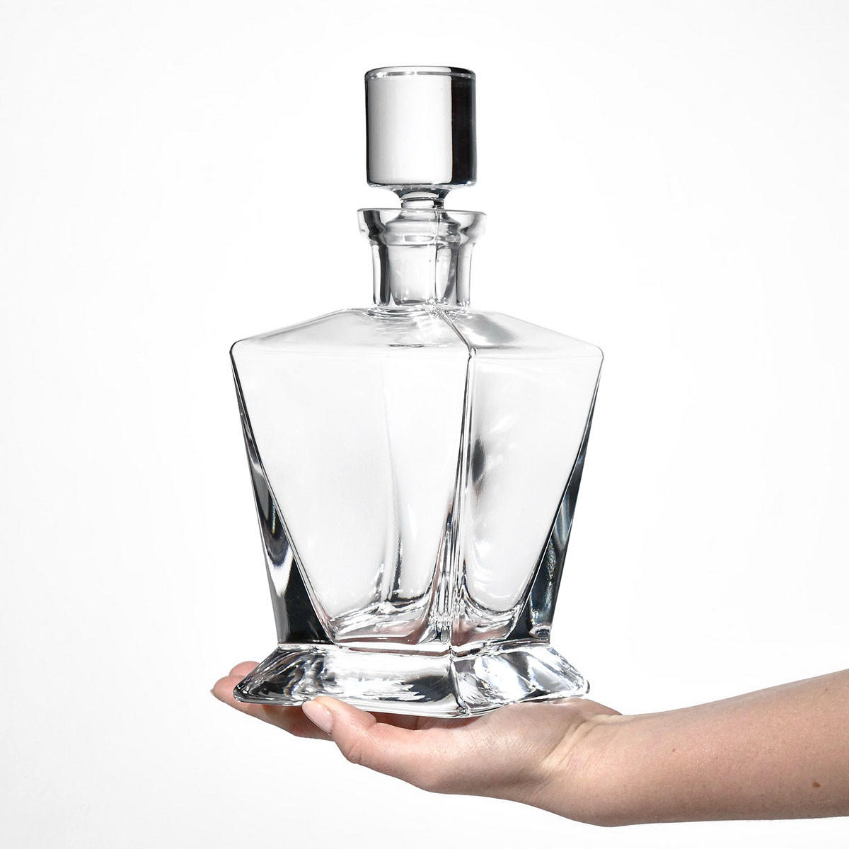 WHISKYKARAFFE MIT STOPPER Caro, 750 ml, Handgemacht - Transparent, Glas (0.75L) - Krosno Glass