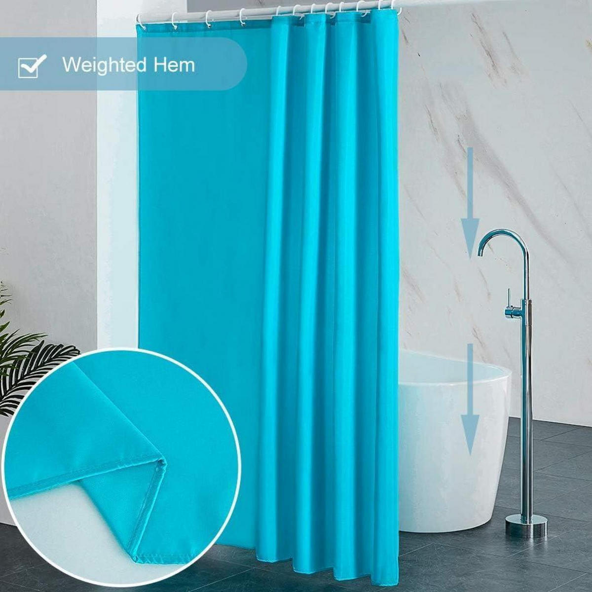 DUSCHVORHANG Aquamarine 180 x 210 cm - Türkis, Textil (180/210cm)