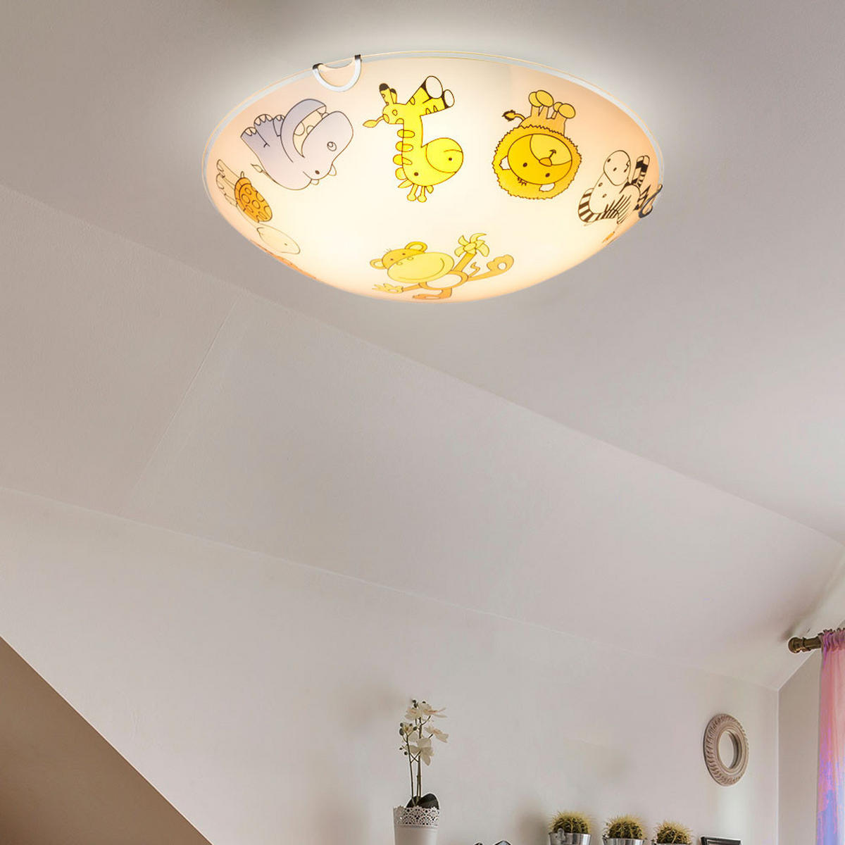 DECKENLEUCHTE KIDDY Glas Bunt - Multicolor, Glas (30/30/6.5cm) - Globo Lighting
