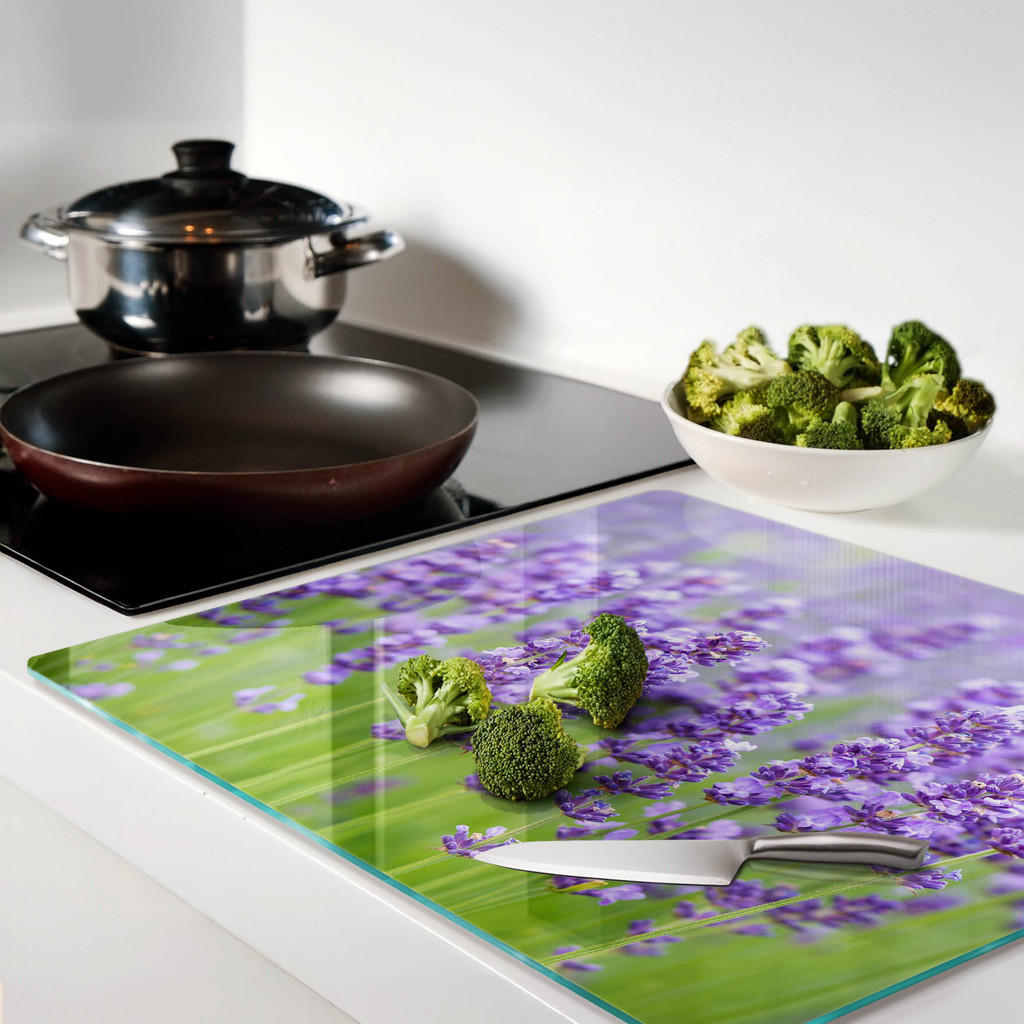 Thumbnail - Tulup Glasplatte, Lila, Glas, 60x0.4x52 cm, Küchen, Küchenelektrogeräte, Herde, Herdabdeckplatten