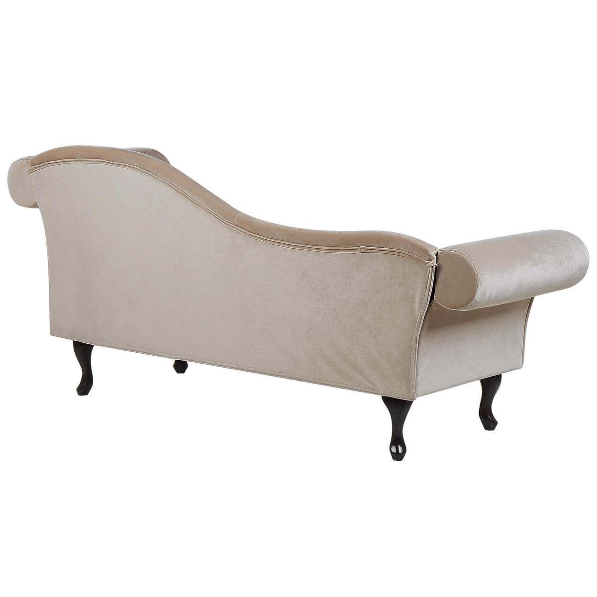 CHAISELONGUE Samtstoff beige rechtsseitig Lattes - Beige, Textil (188/87/59cm) - Beliani