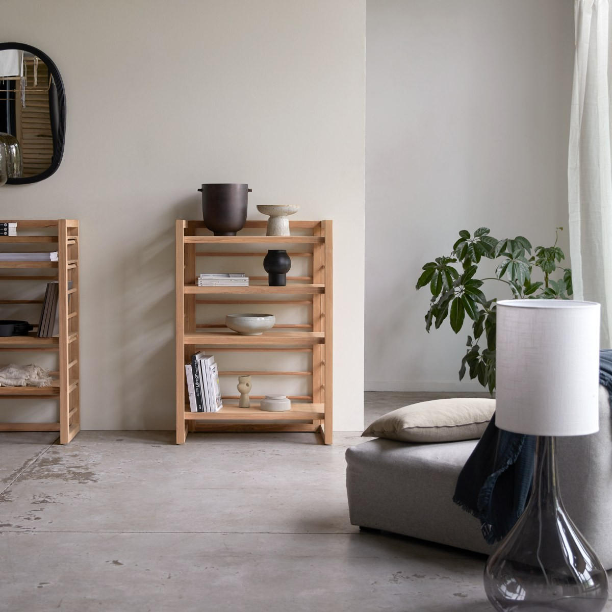 BÜCHERREGAL Sera Natur aus Teak - Naturfarben, Holz (80/115/40cm) - Tikamoon