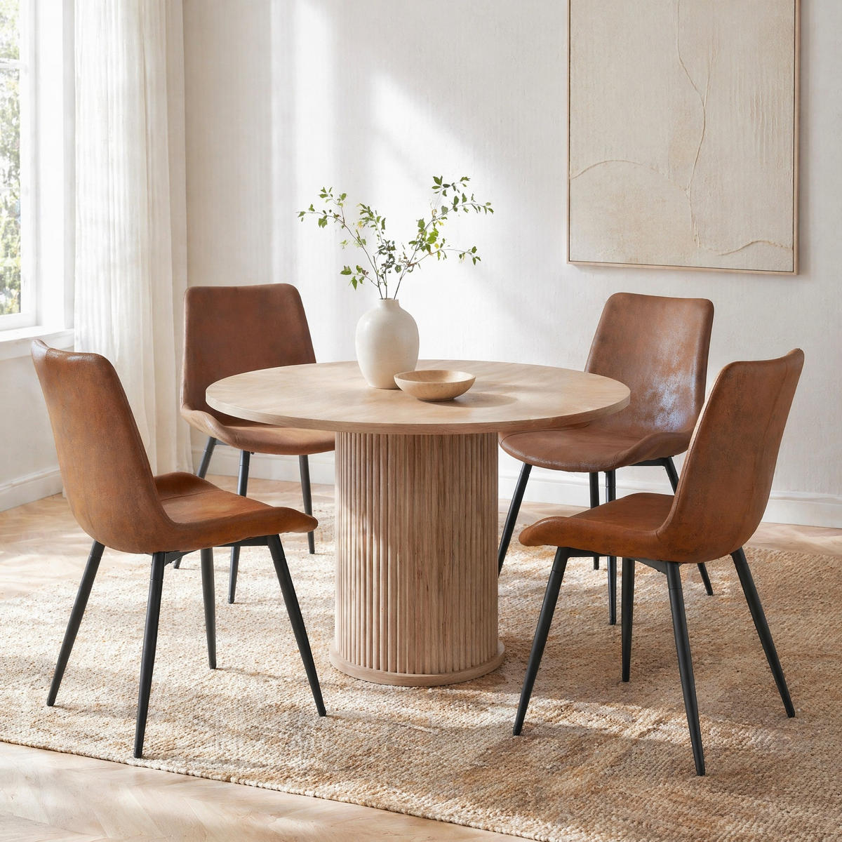 ESSZIMMERSTÜHLE Braun mit Metallgestell und ergonomischer Rückenlehne - Braun, Metall (47/83/50cm) - MIVRAY