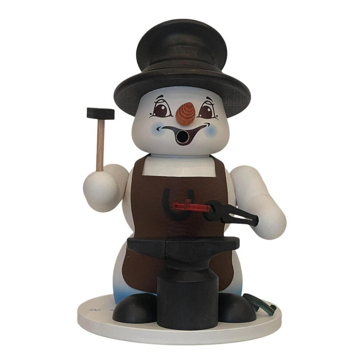 RAUCHFIGUR Schneemann Weiß Schmied 19 cm - Multicolor, Holz (15/19/0.1cm)
