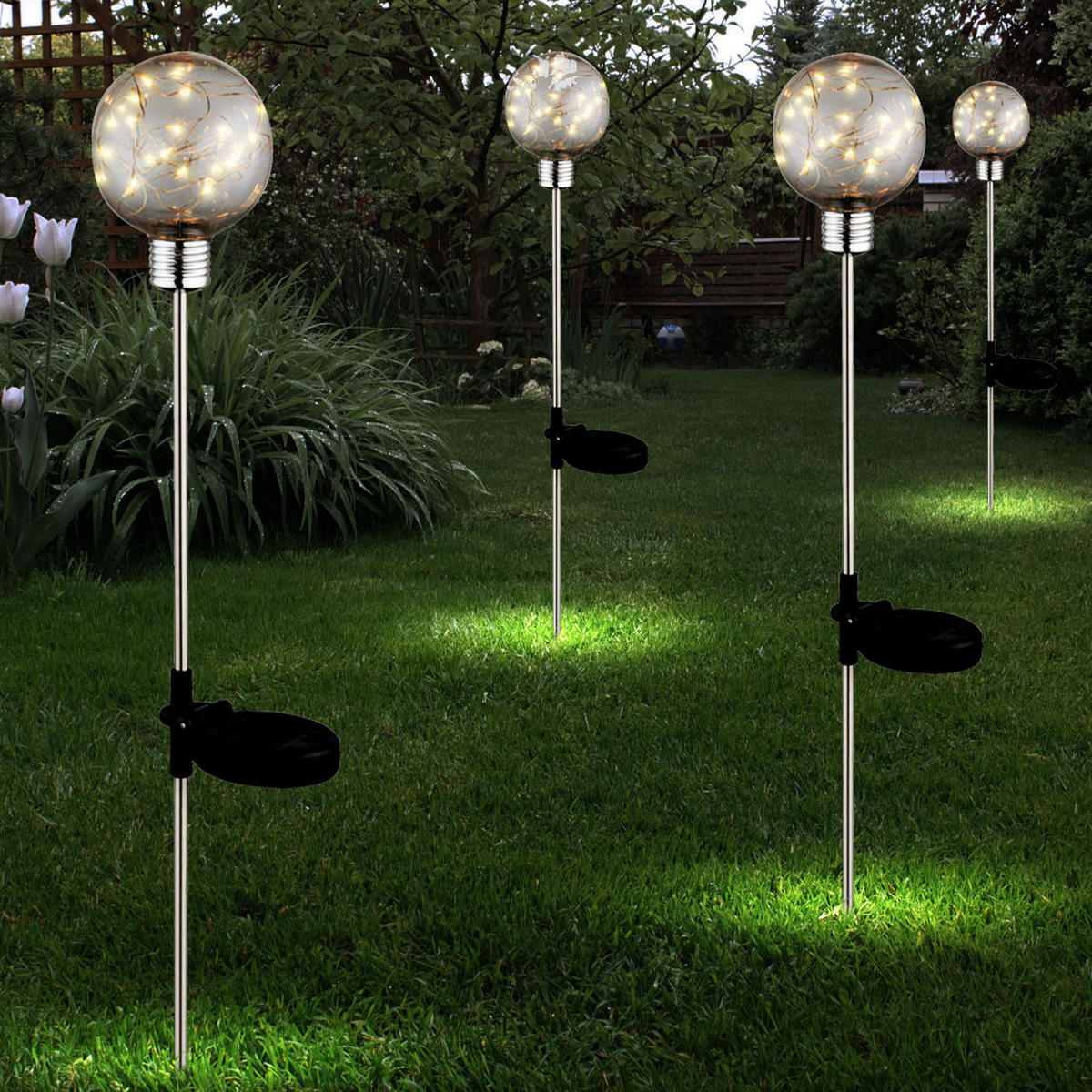 LED WEGELEUCHTE Edelstahl Silber - Silberfarben, Metall (72/10/72cm)