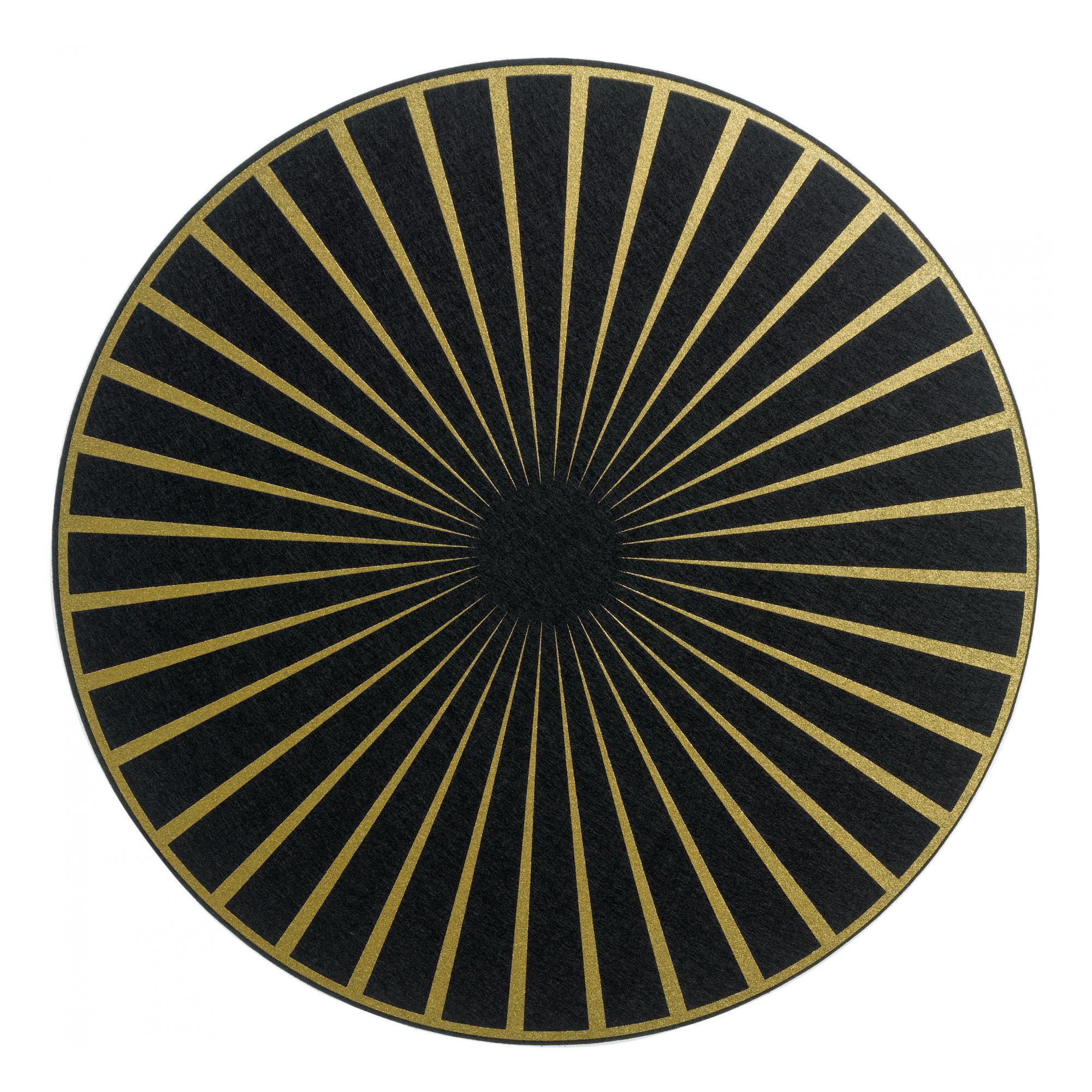 FILZ-TISCHSET Raini schwarz/gold durchmesser 40 cm - Schwarz, Textil (40/40cm) - Winkler
