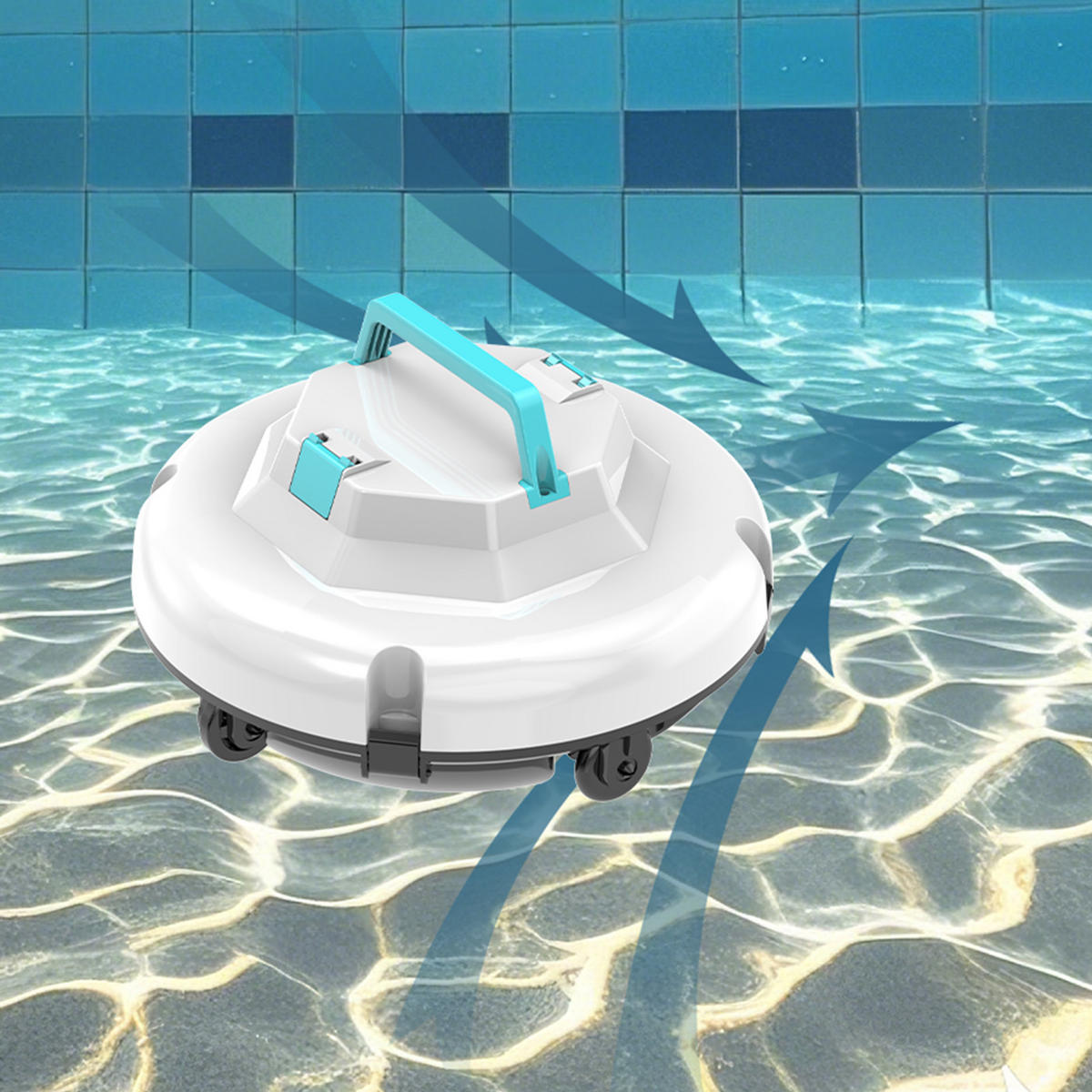 POOLROBOTER, Geeignet Für Flächen Unter 100 m² (EU-Stecker) - Weiß, Kunststoff (33/16/33cm) - Authentics