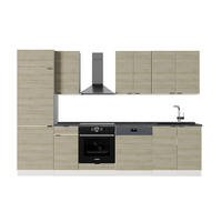 KÜCHENZEILE Fame-Line Eiche Paneel/Weiß 300 cm , AP Anthrazit - Hellbraun/Eichefarben, Holzwerkstoff (300/81.6/60cm) - Vicco
