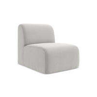 SOFAELEMENT Samt Stoff Grau - Silberfarben/Schwarz, Holzwerkstoff/Kunststoff (70/75/94cm) - Makamii