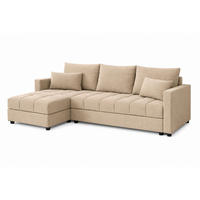 WOHNLANDSCHAFT AURELIA– Ecksofa in L-Form mit Schlaffunktion Bettkasten & Kissen Stoff KRONOS 226 cm Creme - Creme, Kunststoff (226/140cm) - Wohnideebilder