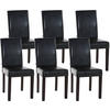 STUHL 6er Set Lederlook braun - Dunkelbraun/Braun, Holz/Textil (41/91/47cm) - CLP